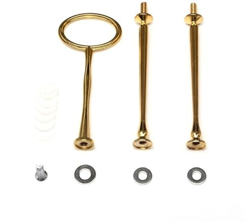 Mafagwre Lot de 10 Presentoir A Gateau, 3 étages Tiges pour Stand à Gâteaux, Forme De Ovale Support à Gâteau, Accessoires pour Stand à Gâteaux pour Mariage Anniversaire Fête (Or)