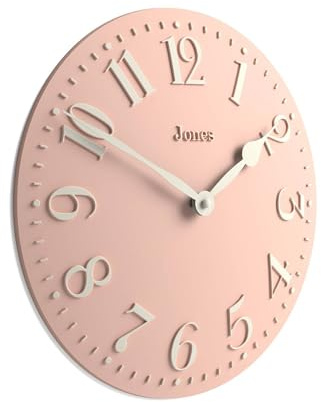 Jones Clocks® Betty wall clock | Classic convex clock | 30cm | Rose pink | Stylish elegance perfect for the kitchen, living room, office or bedroom