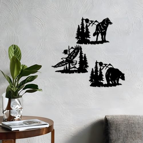 Wanddeko aus Metall, Wasserfest Wandschmuck, Wandskulpturen zum Aufhängen, Moderne Wanddeko Metall, Wohnzimmer Deko, Minimalistische Wandkunst Abstrakte Hausdeko (I)