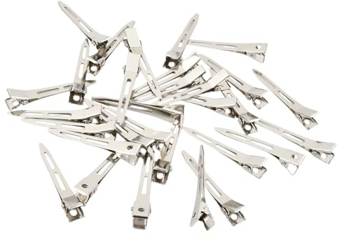 30 Stück EnteBill Haarspangen Silber Haarclips 5,5 cm Haarklemmen Friseur Alligator Clips, Metal Hair Clips für Haarklammern Damen Spangen Friseursalon Mädchen Haarstyling DIY