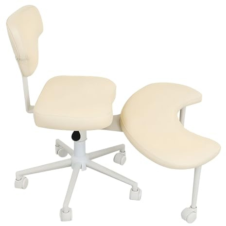 ilkqeppe Ergonomischer Knienstuhl für Bürohaus, Height Cross Legged Office Chair mit Rädern für Computerarbeiter, Yoga -Enthusiasten, Meditation Beige