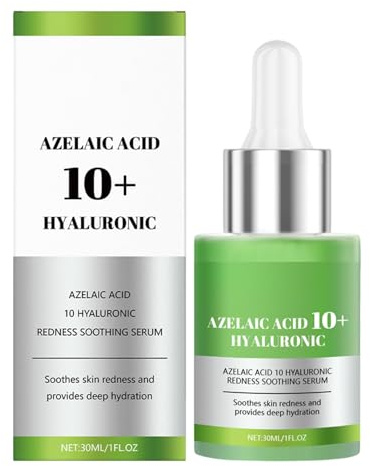 Azelaic Acid 10+ Hyaluronic Redness Soothing Serums, Hyaluronsäure Gesichtsserum Gesichtspflege Damen & Herren, Azelainsäure Hyaluron Serums Für Empfindliche Haut, Alle Hauttypen Das Gesicht