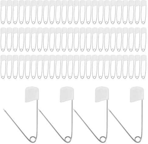 OFFIGAM 100pcs Safety Multi-Purpose Fastening Clips for Cloth Diapers Skirts and Crafts Easy One-Handed Gentle Skin for Parents and Care