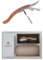 Cuchillo Sommelier 3 en 1 Laguiole Heritage - Cuchillo de camarero con sacacorchos, corta cápsulas y abrebotellas - Mango de auténtica madera de olivo - Diseño francés