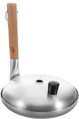 MUCKLILY Japanese Omelette Pan Skillet with Vertical Handle 17cm Nonstick Gas Stove Cooking Pan with Aluminum Lid for Tamagoyaki and Scrambled Eggs Breakfast Cookware