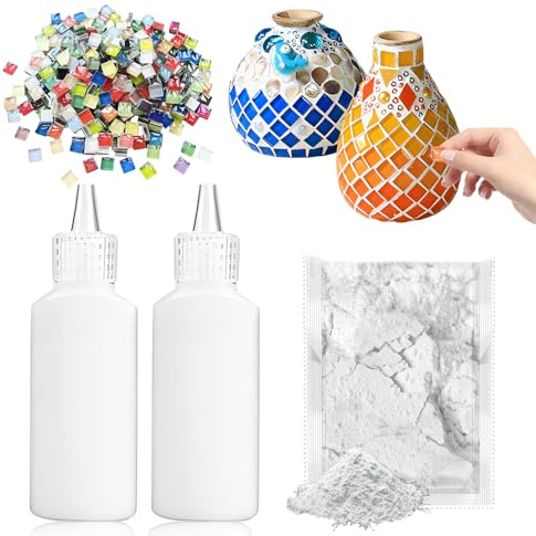WEILAOK Mosaikkleber, Mosaik Kleber, Mosaikkleber Transparent, Fugenmasse mosaik Mosaiksteine, Wird für Dekosteine, Heimwerkerarbeiten usw Verwendet, Mosaikkleber für Alle Untergründe Geeignet