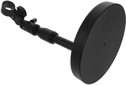 Supporto Microfono Scrivania in Ferro Nero per Condensatore | Altezza Regolabile, Base Zavorrata Stabile e Design Antishock, Uso in Home Office e Workspace
