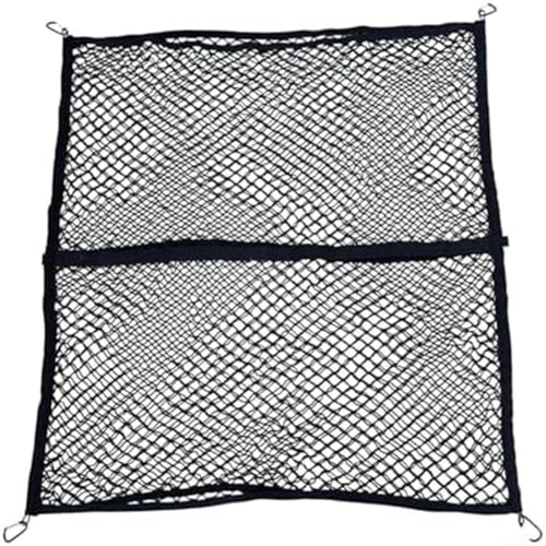 Springwillfly Rete per bagagliaio posteriore auto, 120 x 120 cm, doppio strato, con 6 ganci, sistema di sicurezza altamente elastico per vari oggetti di trasporto