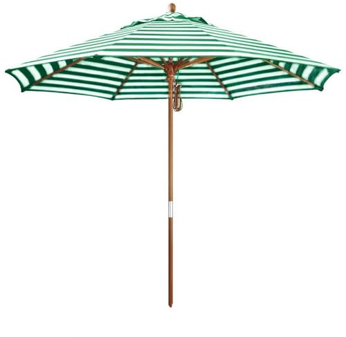 Ombrellone da Giardino a Righe da 270 cm, Ombrellone da Giardino con Protezione UV e palo in Legno Resistente per Piscina, Spiaggia e Terrazza all'aperto