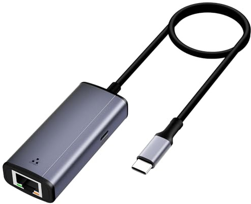 IVSHOWCO USB-C auf Ethernet Adapter，2-in-1 Gigabit LAN Netzwerkadapter mit 100W PD Ladeanschluss，USB-C zu RJ45 Thunderbolt 3/4 kompatibel für MacBook Pro/Air，Dell XPS, iPad Pro.Surface，Chromebook