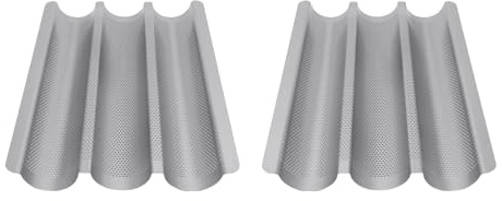 Oreilet Teglia per, 3 Teglie per Pagnotta Teglia per Pane Francese, Teglie Antiaderenti per in Acciaio Inossidabile Bakeware per Fatte in Casa