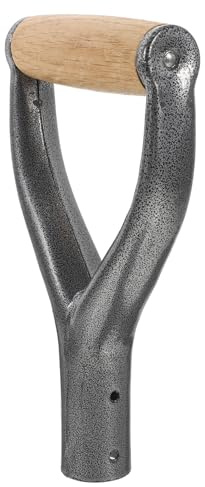 Veemoon Fork Handle Replacement D Grips Shovel Handle Spade D Grips Replacement Parts in Wood and Iron Easy Installation for Forks and Shovels