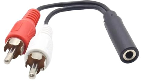 Harrista 3.5mm to RCA Female Audio Adapter Cable – Stereo AUX Socket to Dual RCA Male Y Splitter for Headphones, Speakers, Hi-Fi & AV Systems