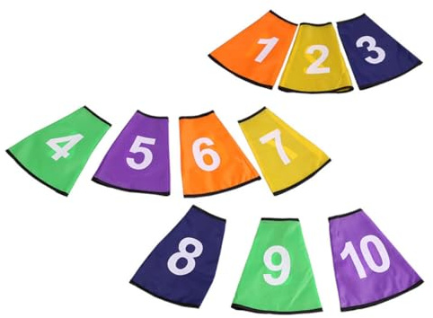 Milisten Colorful Polyester Cone Number Sleeves for Football Training, Digital Sign Bucket Protectors, Sports Accessories for Field Marking and Practice
