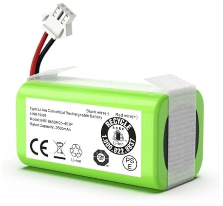 Batería de Repuesto Li-Ion 4800mAh 14.4V, Compatible con Cecotec Conga 950 990 999 1090 1190 1790 1990 2290 5290 Aspiradora Robot Alta Capacidad(2600mAh)