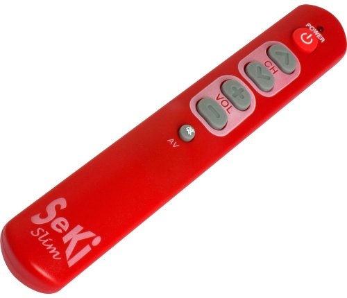SeKi Slim rot lernfähige Universal-Fernbedienung mit großen Tasten - für Senioren + Kinder