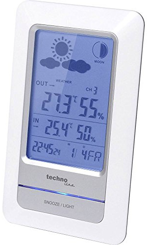 Technoline WS 6740 mit Vorhersage von Wettersituation, Anzeige von Mondphasen in Form von Icons, Weiß