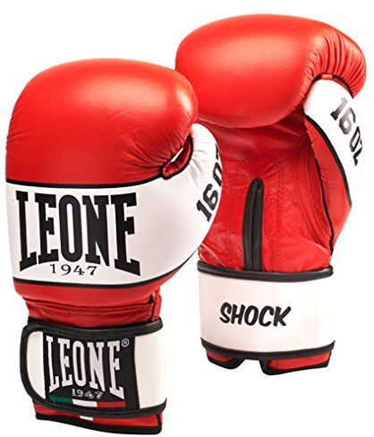 LEONE 1947, Shock Boxing Gloves, Unisex Adult, Red, 16 OZ, GN047