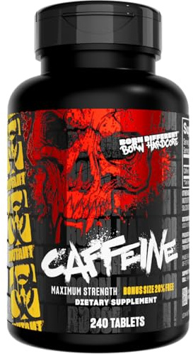 Mutant Caffeine Pills – Pharmaceutical-Grade Pure Caffeine Supplement for Boosting Energy, Focus, Mental Alertness, Performance, & Endurance – Reduces Fatigue & Restores Wakefulness – 240 Tablets