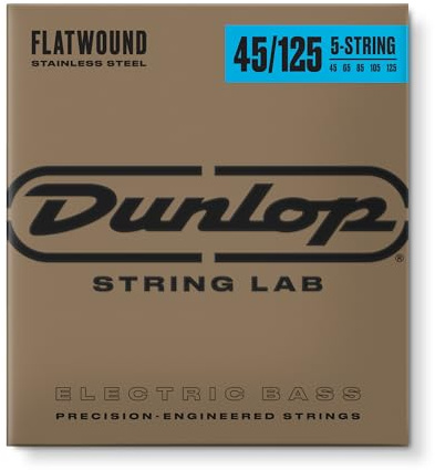 Jim Dunlop Medium, 45,125, 5-strängs set platt lindad bas (DBFS45125)