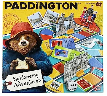 University Games Paddington Bear Movie Board Game Sightseeing Adventures Board Game for Kids Age 6+, Brown