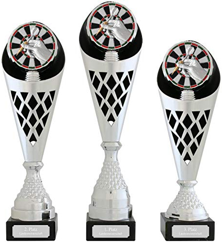 pokalspezialist Pokal Dart Serie Verdun Trophäe Silber groß mit Gravur