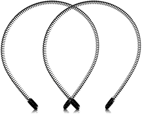 2 Pcs Cerceau Cheveux Homme Métal, XCOZU Serre Tete Homme Élastique Ondulés, Bandeau en Métal, Bandeaux Antidérapant Unisexe, Accessoires de Cheveux Élastiques pour Yoga Sports Extérieur (Noir)