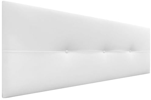 DHOME Kopfteil aus Kunstleder oder Stoff AQUALINE Pro Kopfteil Polsterkopfteil Luxusbett (Stoff Weiß, 135cm (Betten 120/135/140))