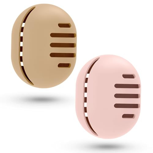 Fauxomor Make-up-Schwammhalter - 2 Stück Atmungsaktiv Silikon Beauty Makeup Blender Sponge Reisetasche für Alle Größen von Make-up-Schwamm, Bruchsicher Tragbar Kosmetik Werkzeug, Rosa+Khaki