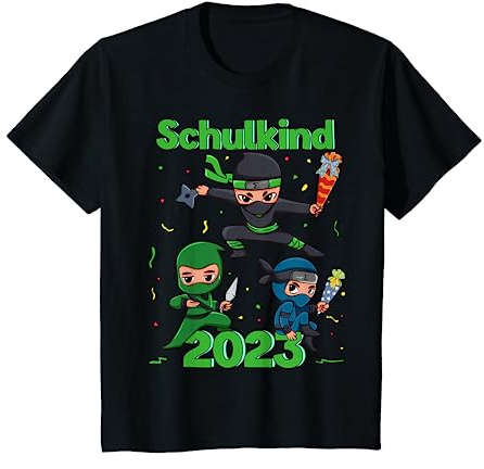 Schulkind 2023 Ninja Schulanfang Einschulung T-Shirt