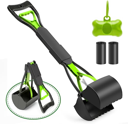 VacFreKep 80cm Hundekotschaufel,Pooper Scooter,Faltbarer Hund Pooper Scooter mit Unzerbrechlichem und Langlebigem Material