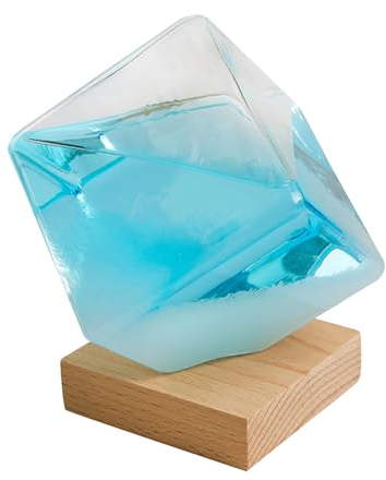 Wettervorhersage Glaswolke - Große Würfel-Wetterstation | Wechselbares Wetterbarometer, stilvolles Wetterglas für Weihnachten, Hochzeit, Wohnzimmer Demaxiyad