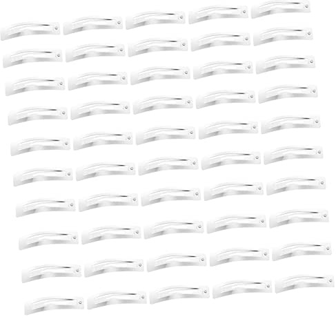 POPETPOP 100 Pinzas Cabello a Presión Rectangulares de Hierro, 5 CM, para Manualidades DIY, Fabricación de Accesorios Pelo, Regalos Navideños y Cumpleaños