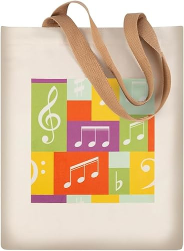 HilerPunk, borsa per la spesa, per lezioni di musica, borsa a tracolla da viaggio, Note musicali modello A, L