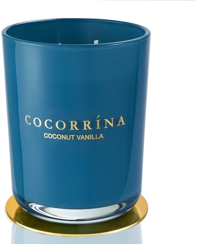 Cocorrína Candle Velas Aromáticas de Cera de Soja - Coco Vainilla, Vela de Cera Natural para el Hogar, duración hasta 46 horas, 420g Velas Perfumada