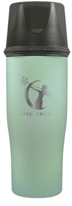CERES CHILL mini bröstmjölk kylare demigoddess, 35 ml. Återanvändbar förvaringsbehållare, håller mjölk vid säkra temperaturer i upp till 16 timmar, flaskkylare, ansluts med de flesta pumpar (Zen-grön)