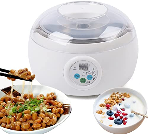 Macchina elettrica per Yogurt NattoMacchina- Macchina per fermentazione Intelligente da 1,5 Litri con Controllo costante della Temperatura per natto, Yogurt, Vino di Riso - Cucina