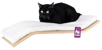 Petrebels Mur d'escalade Wave 70 cm, Arbre à chat mural, Bois de couleur chêne, Aspect rustique