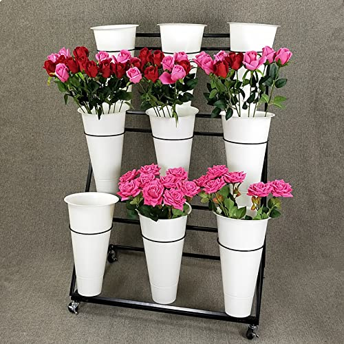 Moderner Pflanzenständer, Blumentopfhalter Aus Metall, 9 Blumeneimer, 3-Stufiges Eisen-Blumenregal, Abgestuftes Eck-Pflanzgefäß-Regal Für Die Pflanzenpräsentation Im Garten, Balkon, Zimmer Im Freien