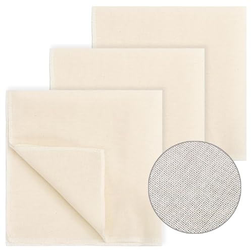 Cheesecloth Pack of 3 Muslin Cloths for Cooking 50x50 cm, Reusable and Washable Cheese Cloths for Straining