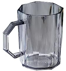 PWSHZ Beer Steins Plastic Coffee Cup and Reusable Plastic Drinking Cup with Handle for Friend Gifts Coffee Milk Microwave Dishwasher Safe Modern Beer Mug (Color : Grey)