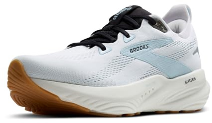 Brooks Men’s Glycerin 22 Neutral Running Shoe - Bright White/Winter Sky/Black - 14 Medium