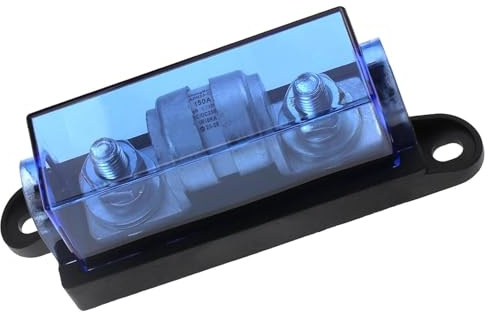 RKURCK Sicherungshalter, 250 V Gleichstrom, 150 A, IR10KA, Klasse T, Sicherungsblock, 150 A, für Wechselrichter und Autoradios sowie Hochleistungsgeräte in Wohnmobilen, Booten, Autos, LKWs