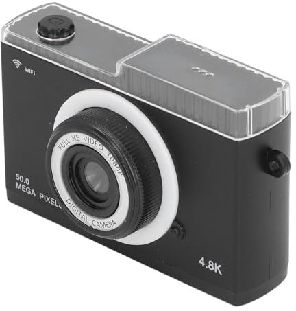 Videocamera per Vlogging da Viaggio Piccola Fotocamera Compatta, Video HD 1080P 48MP Zoom Digitale 8X Lettore MP3 Filtri Giochi, con Schermo IPS da 2,4 Pollici, Lunga Durata