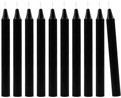 Scentoria 10er Premium Schwarze Stabkerzen Ø 2,1 cm · 22 cm, Lang, Geruchlos für Tischdekoration, Bankett, Hochzeit