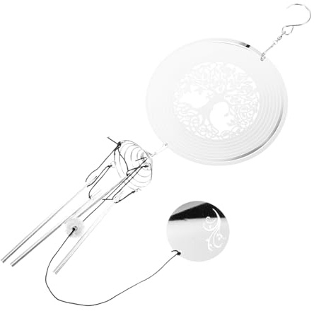 DRESSOOS Metallenes Windspiel Lebensbaum Aus Edelstahl 315 Lager Hängende Wanddekoration Für Garten Terrasse Büro Und Schlafzimmer Drehbar Langlebig