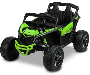 TOYZ by CARETERO Maverick Elektrisk ATV - Buggy Ride-On - 4x4-drivning med 800W - EVA-skumdäck, fjädring, LED-lampor, fjärrkontroll - Bluetooth, FM-radio & USB - Ålder 3-8 - Grön