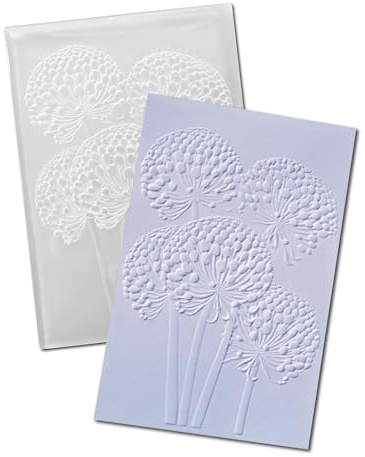 DIYology 3D-Pusteblumen-Hintergrund, Prägeschablone für Kartenherstellung, blühender Löwenzahn-Prägeschablone für Bastelarbeiten, Scrapbooking, Polymer-Ton-Dekoration