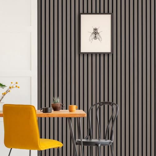 DBS Bathrooms Premium Acoustic Slat Wall Panel Luxury Wood Veneer Finish 2400mm x 600mm (Grey Oak)