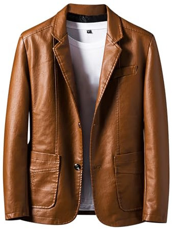 Giubbotto Pelle Uomo, Giubbotto Imbottito Antivento Elegante Bomber Giacca in Ecopelle Giacca da Motociclista Giubbotto in Similpelle Stile Biker Giubbotto Chiodo Giacca Lunga Giacche da Moto
